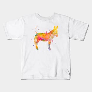 Donkey Watercolor Painting Kids T-Shirt